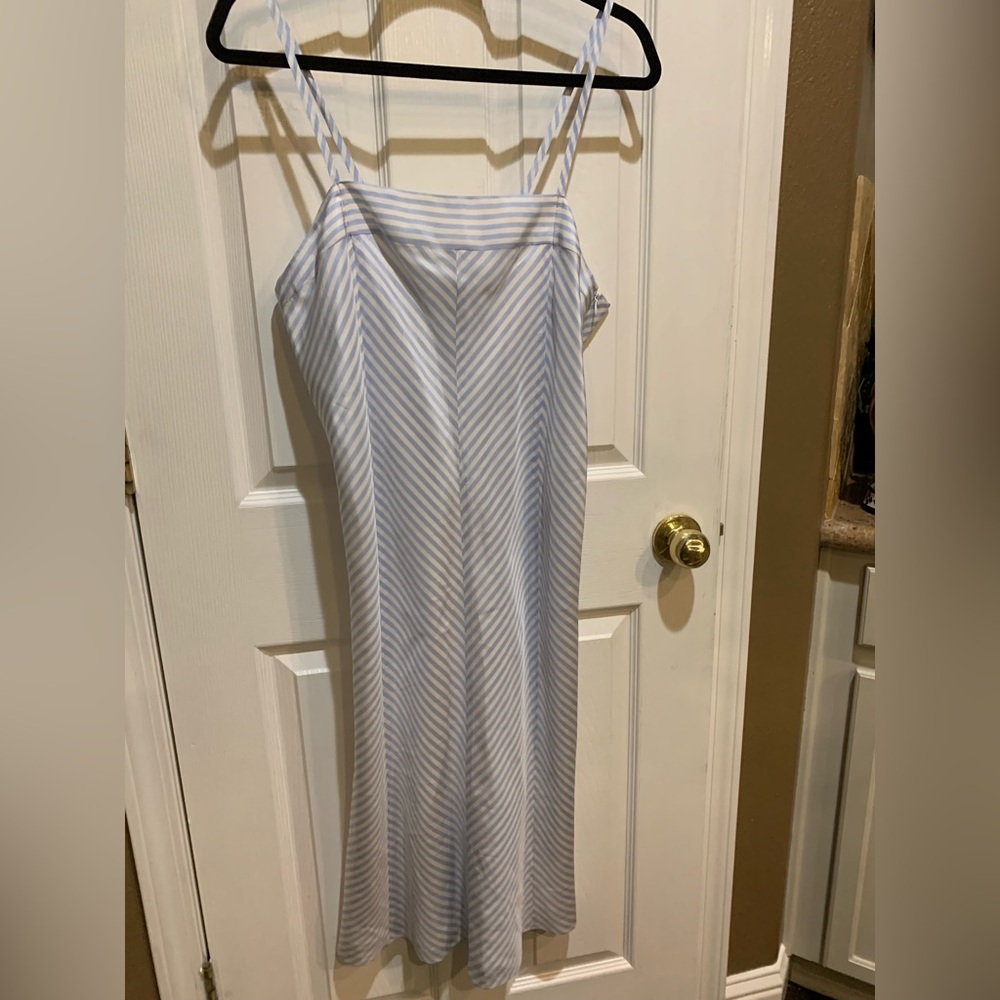 Light Blue Striped Slip Dress - Women
